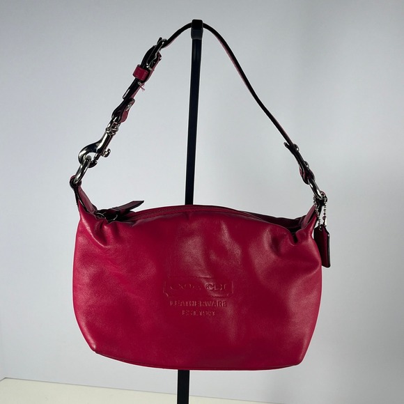 Vintage Coach Soho Baguette Shoulder Bag Pink Leather Logo Y2K‎ 90s Casual Party